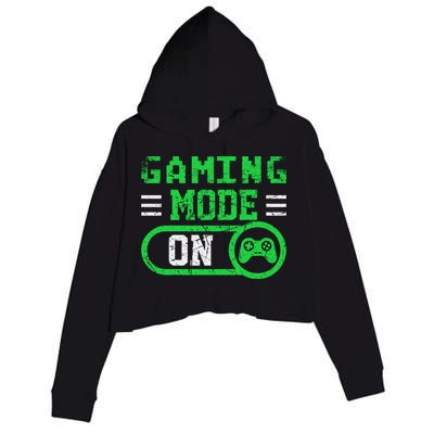 Gaming Mode On Distressed Video Game Controller Gamer Great Gift Crop Fleece Hoodie
