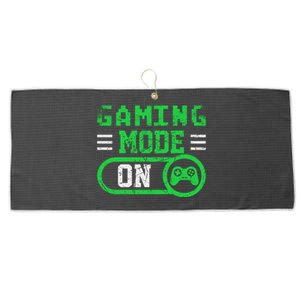 Gaming Mode On Distressed Video Game Controller Gamer Great Gift Large Microfiber Waffle Golf Towel