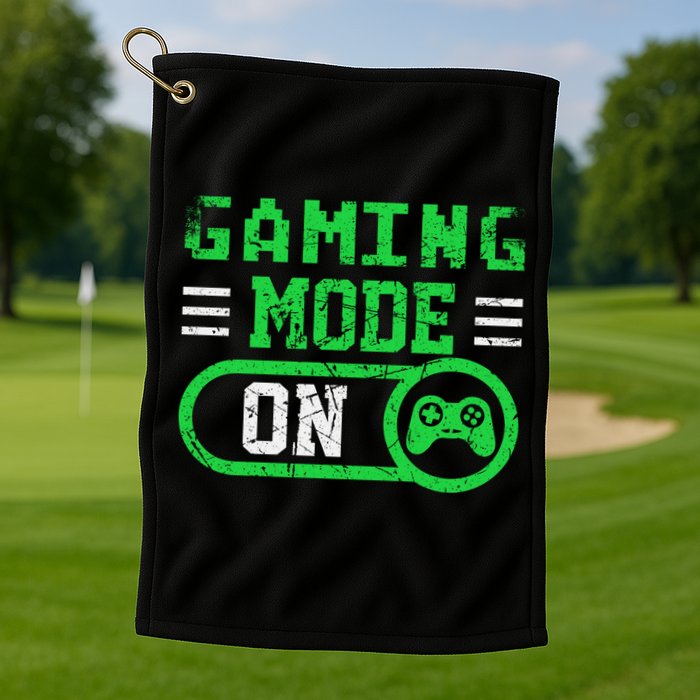 Gaming Mode On Distressed Video Game Controller Gamer Great Gift Golf Towel