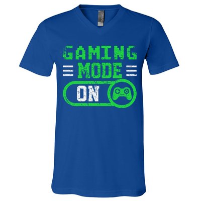 Gaming Mode On Distressed Video Game Controller Gamer Great Gift V-Neck T-Shirt