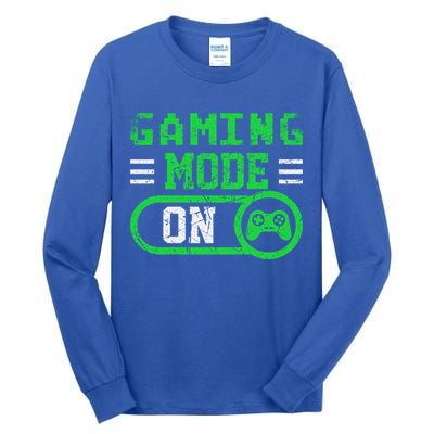 Gaming Mode On Distressed Video Game Controller Gamer Great Gift Tall Long Sleeve T-Shirt