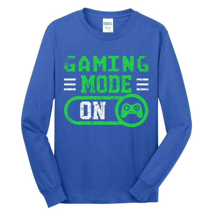 Gaming Mode On Distressed Video Game Controller Gamer Great Gift Tall Long Sleeve T-Shirt
