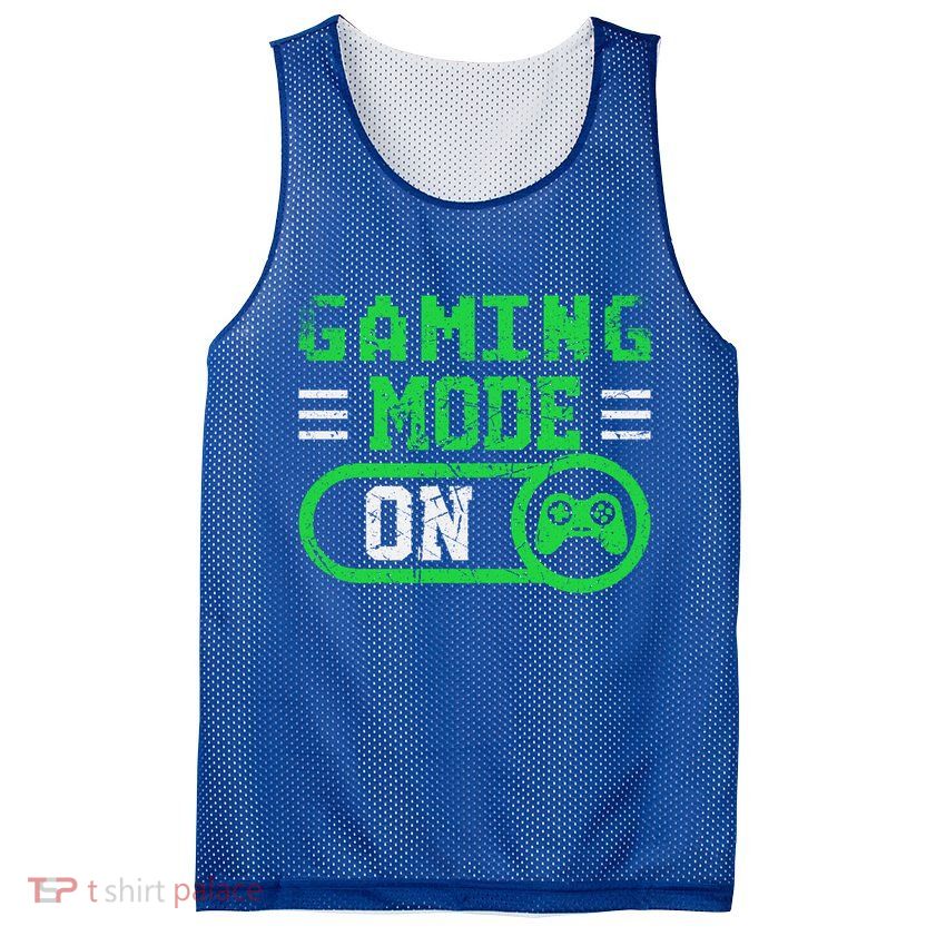 Gaming Mode On Distressed Video Game Controller Gamer Great Gift Mesh Reversible Basketball Jersey Tank