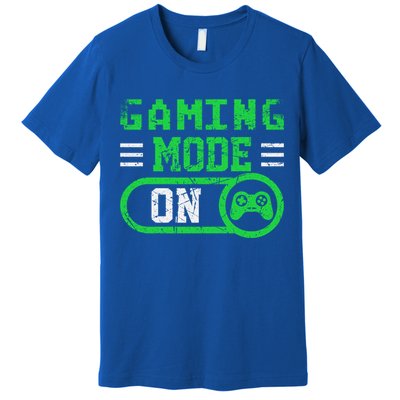 Gaming Mode On Distressed Video Game Controller Gamer Great Gift Premium T-Shirt