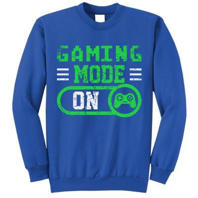 Gaming Mode On Distressed Video Game Controller Gamer Great Gift Tall Sweatshirt