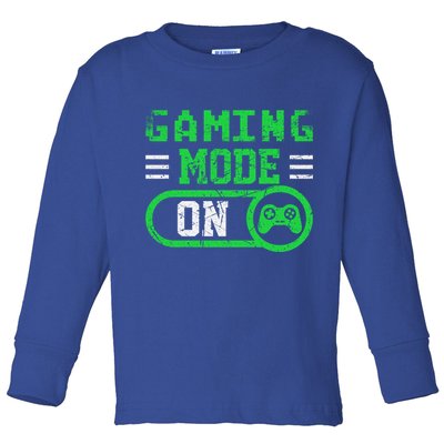 Gaming Mode On Distressed Video Game Controller Gamer Great Gift Toddler Long Sleeve Shirt