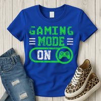 Gaming Mode On Distressed Video Game Controller Gamer Great Gift Womens T-Shirt