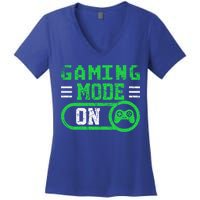 Gaming Mode On Distressed Video Game Controller Gamer Great Gift Women's V-Neck T-Shirt