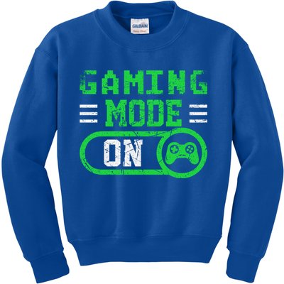 Gaming Mode On Distressed Video Game Controller Gamer Great Gift Kids Sweatshirt