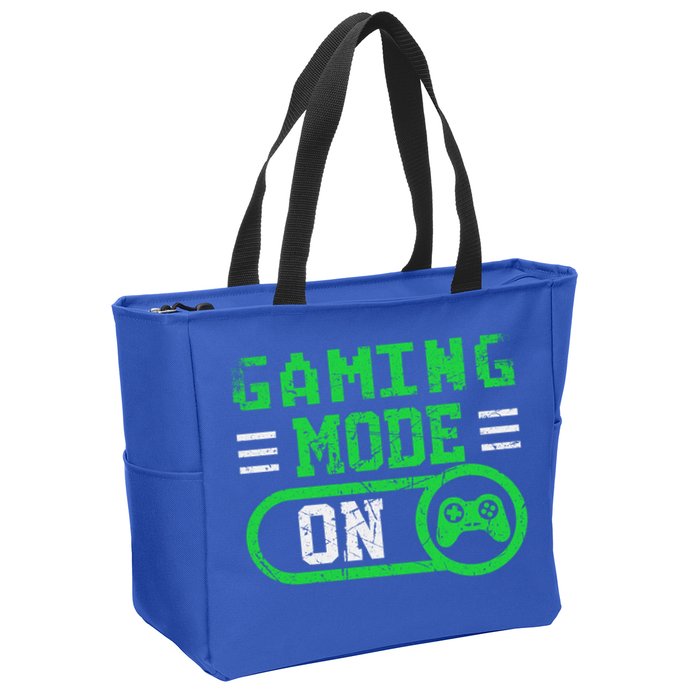 Gaming Mode On Distressed Video Game Controller Gamer Great Gift Zip Tote Bag