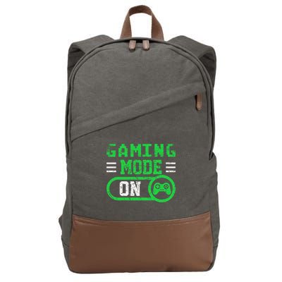 Gaming Mode On Distressed Video Game Controller Gamer Great Gift Cotton Canvas Backpack