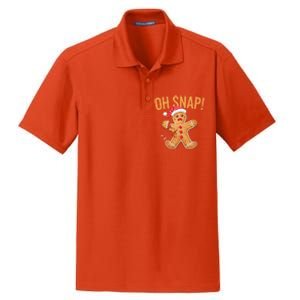 Gingerbread Man Oh Snap Christmas Dry Zone Grid Polo