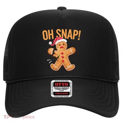 Gingerbread Man Oh Snap Christmas High Crown Mesh Back Trucker Hat