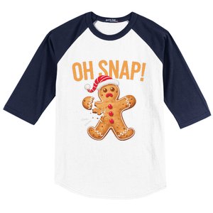 Gingerbread Man Oh Snap Christmas Baseball Sleeve Shirt