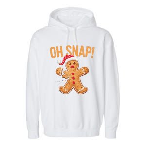 Gingerbread Man Oh Snap Christmas Garment-Dyed Fleece Hoodie