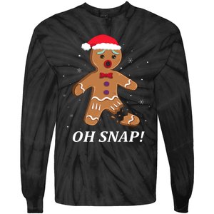 Gingerbread Man Oh Snap Christmas Cookie Costume Baking Team Tie-Dye Long Sleeve Shirt