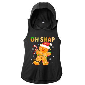 Gingerbread Man Oh Snap Funny Cute Christmas Ladies PosiCharge Tri-Blend Wicking Draft Hoodie Tank