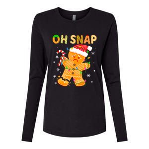 Gingerbread Man Oh Snap Funny Cute Christmas Womens Cotton Relaxed Long Sleeve T-Shirt