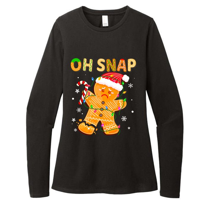 Gingerbread Man Oh Snap Funny Cute Christmas Womens CVC Long Sleeve Shirt