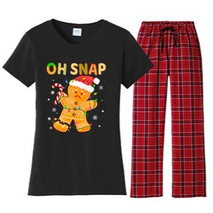 Gingerbread Man Oh Snap Funny Cute Christmas Women's Flannel Pajama Set