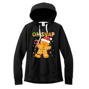 Gingerbread Man Oh Snap Funny Cute Christmas Women's Fleece Hoodie