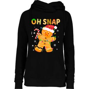 Gingerbread Man Oh Snap Funny Cute Christmas Womens Funnel Neck Pullover Hood