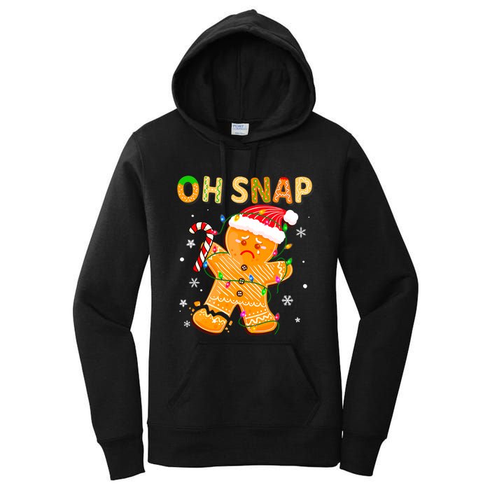 Gingerbread Man Oh Snap Funny Cute Christmas Women's Pullover Hoodie