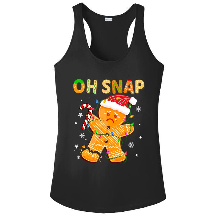 Gingerbread Man Oh Snap Funny Cute Christmas Ladies PosiCharge Competitor Racerback Tank