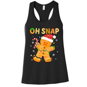 Gingerbread Man Oh Snap Funny Cute Christmas Women's Racerback Tank