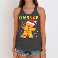 Gingerbread Man Oh Snap Funny Cute Christmas Women's Knotted Racerback Tank