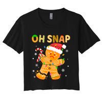 Gingerbread Man Oh Snap Funny Cute Christmas Women's Crop Top Tee