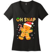 Gingerbread Man Oh Snap Funny Cute Christmas Women's V-Neck T-Shirt