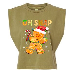 Gingerbread Man Oh Snap Funny Cute Christmas Garment-Dyed Women's Muscle Tee