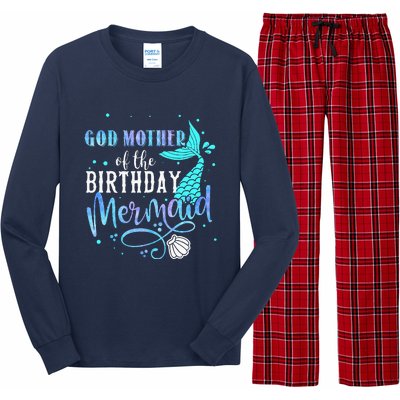 GOD MOTHER Of The Birthday Mermaid Matching Family Party Long Sleeve Pajama Set