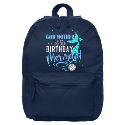 GOD MOTHER Of The Birthday Mermaid Matching Family Party 16 in Basic Backpack