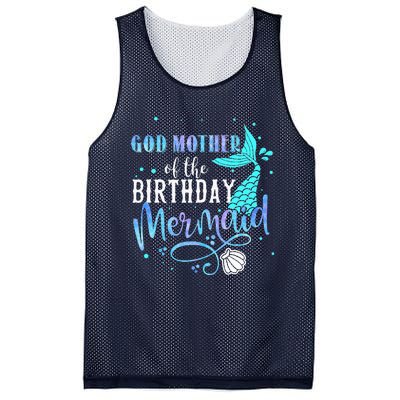 GOD MOTHER Of The Birthday Mermaid Matching Family Party Mesh Reversible Basketball Jersey Tank