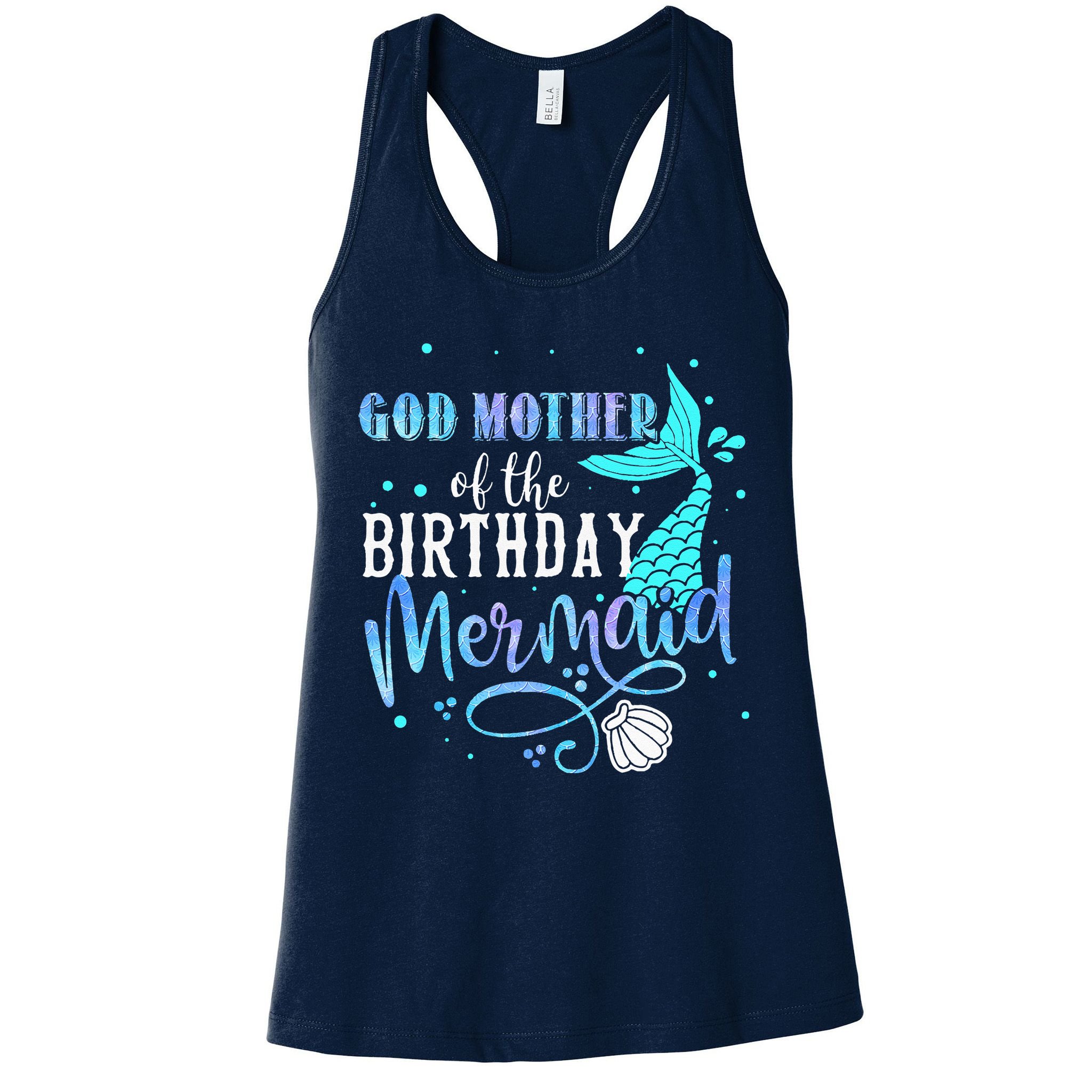 GOD MOTHER Of The Birthday Mermaid Matching Family Party Womens Tank Top