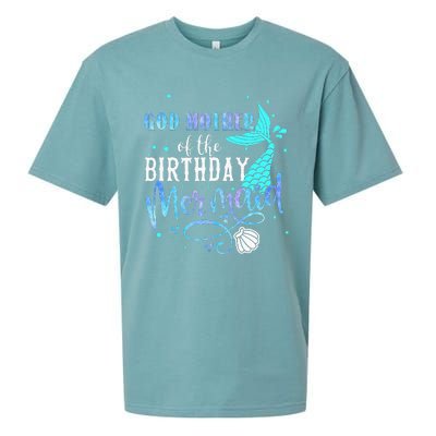 GOD MOTHER Of The Birthday Mermaid Matching Family Party Sueded Cloud Jersey T-Shirt