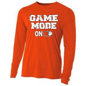 Game Mode On Video Games Player Quote Fun Outfit Cool Gift Cooling Performance Long Sleeve Crew