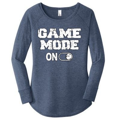 Game Mode On Video Games Player Quote Fun Outfit Cool Gift Women's Perfect Tri Tunic Long Sleeve Shirt