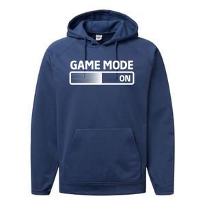 Game Mode On Cool Gaming Gamer Video Games Gift Gift Performance Fleece Hoodie