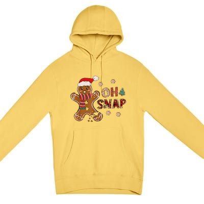 Gingerbread Man Oh Snap Christmas Funny Cookie Baking Premium Pullover Hoodie