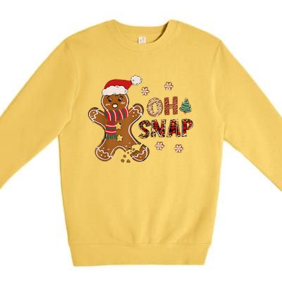 Gingerbread Man Oh Snap Christmas Funny Cookie Baking Premium Crewneck Sweatshirt