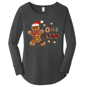 Gingerbread Man Oh Snap Christmas Funny Cookie Baking Women's Perfect Tri Tunic Long Sleeve Shirt