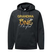 Grandma Mr Onederful 1st Birthday First One Derful Matching Performance Fleece Hoodie