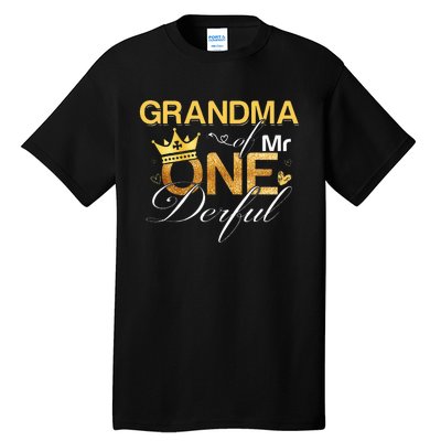 Grandma Mr Onederful 1st Birthday First One Derful Matching Tall T-Shirt