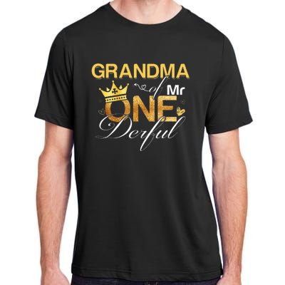 Grandma Mr Onederful 1st Birthday First One Derful Matching Adult ChromaSoft Performance T-Shirt