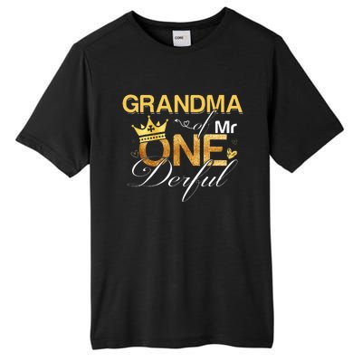 Grandma Mr Onederful 1st Birthday First One Derful Matching Tall Fusion ChromaSoft Performance T-Shirt