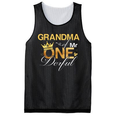 Grandma Mr Onederful 1st Birthday First One Derful Matching Mesh Reversible Basketball Jersey Tank