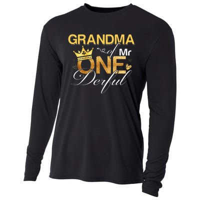 Grandma Mr Onederful 1st Birthday First One Derful Matching Cooling Performance Long Sleeve Crew